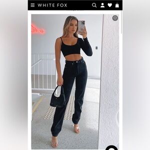 White fox who’s that girl straight leg denim jeans - black
